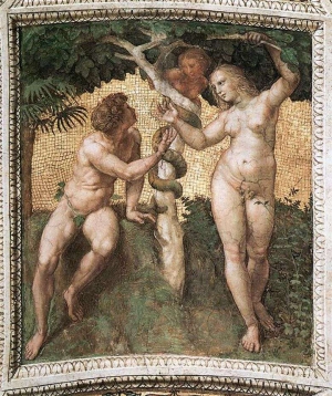 Картина Рафаэля Санти «Адам и Ева»