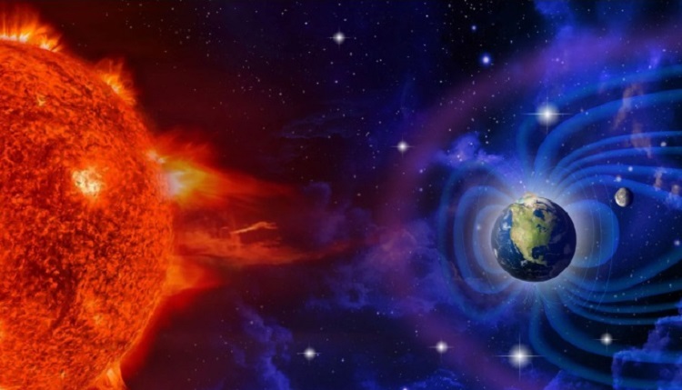 взаимодействие Земли и Солнца во время магнитной бури