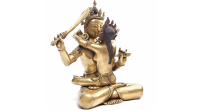 Бронзовая статуя Манджушри — проводника и учителя будд прошлого, духовного отца бодхисатв